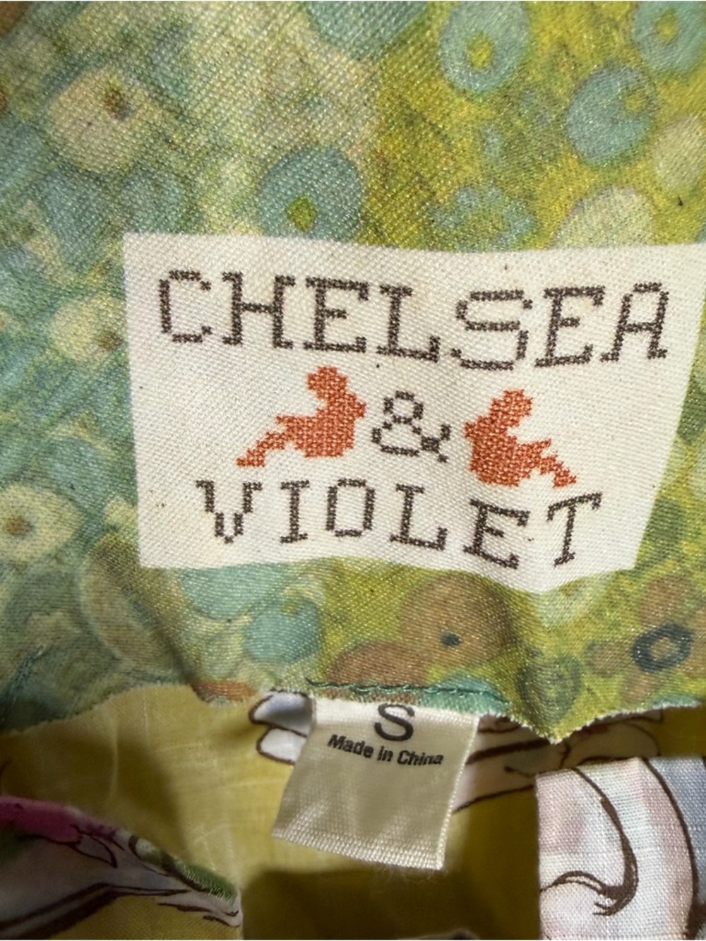 Chelsea & Violet Womens Blouse Size S Tea Party Yellow Coquette Cottagecore - Picture 5 of 7